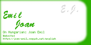 emil joan business card